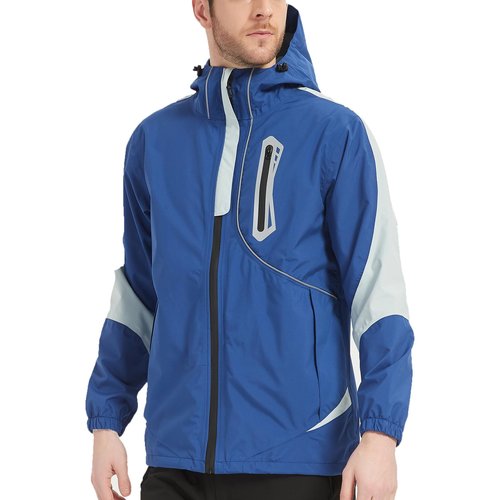 Men's Lightweight Waterproof Rain Jacket Arasiyama Windproof Raincoat with Hood Outdoor Ventures for Hiking Golf Travel