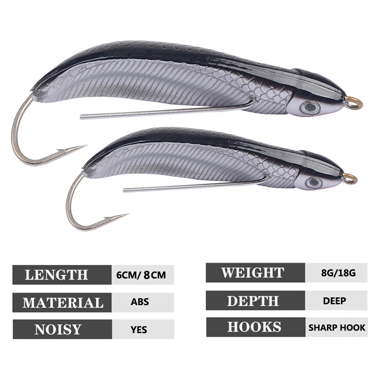 AMHDV Weedless Minnow Hard Lures Topwater Fishing Bait for Freshwater Saltwater (Pack of 5) (8g/0.28oz)