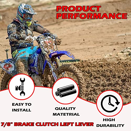 7/8" Brake Clutch Left Lever Universal Motorcycle Handlebar Folding Clutch Lever for CRF XR 80 100 XR200 SSR 125cc Coolster Roketa Baja Pit Dirt Motor Bike Motocross Parts Silver