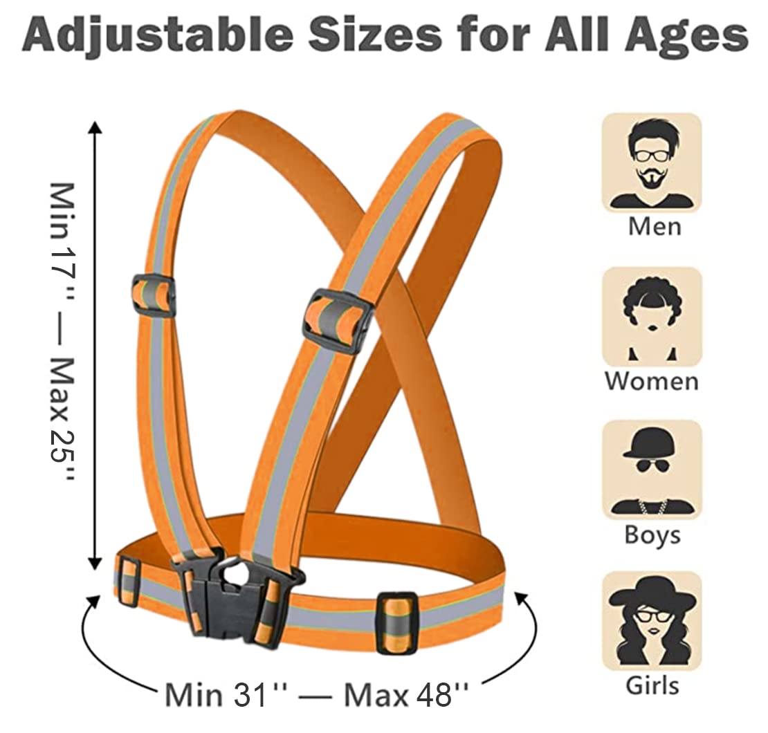 IRRERS Reflective Vest Running Gear 10Pack, High Visibility Adjustable Safety Vests for Women Men Night Walking Biking Running Hiking Jogging