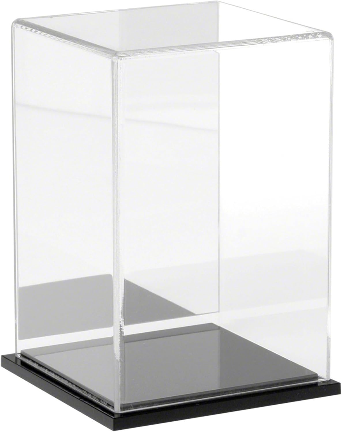Plymor Clear Acrylic Display Case with Hardwood Base, 4" W x 4" D x 6" H