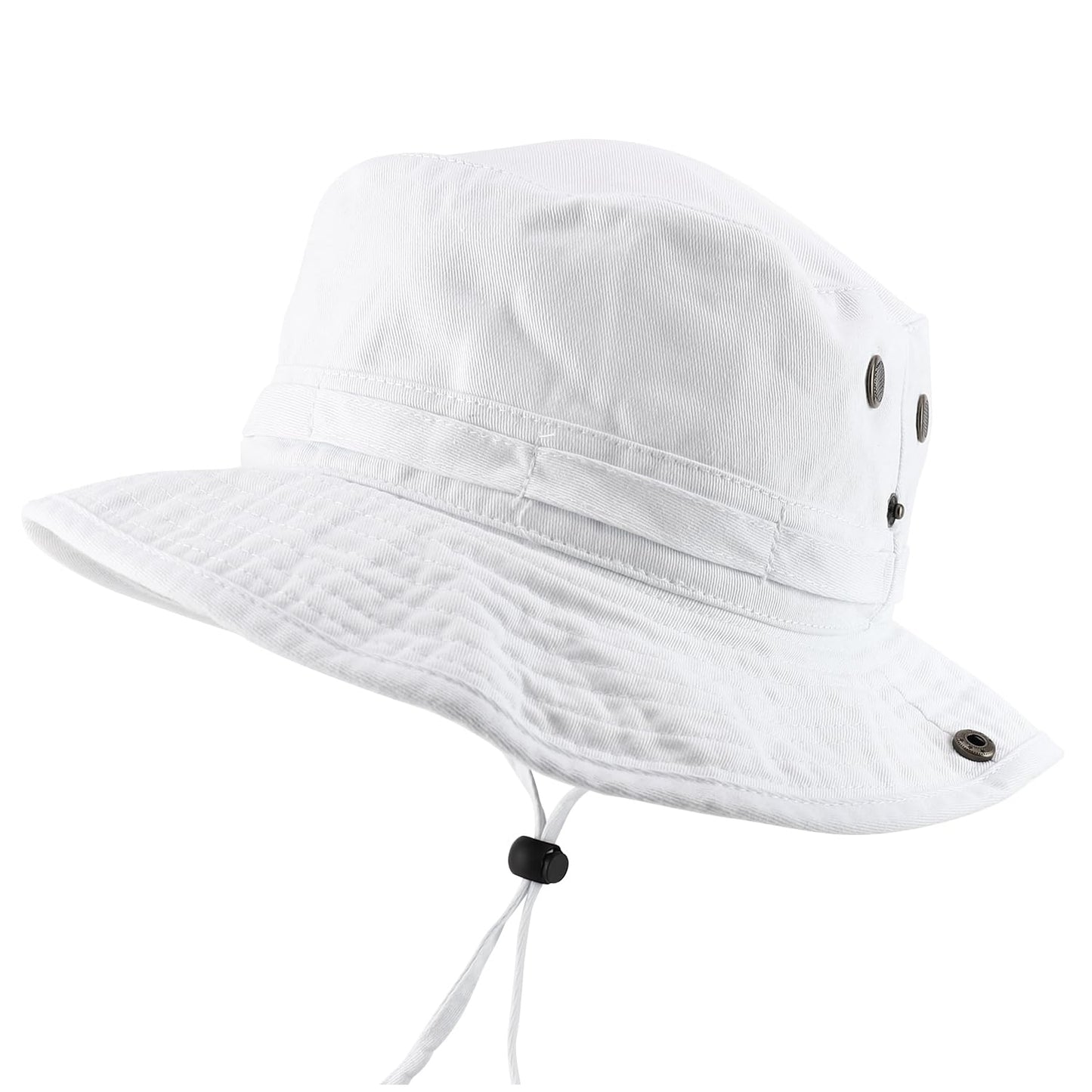 Armycrew Big Oversized Jungle Boonie Bucket Hat with Chin String Fits Upto XXXL - White - 2XL-3XL