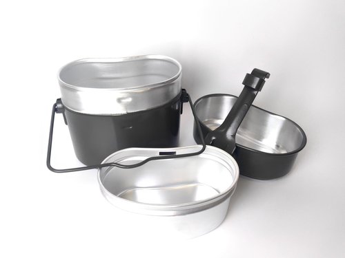 SharGwa PLAA Type 78 Military Style Alumilum Alloy Mess Kit Survival Cookware Set Equipment for Camping 3 in 1