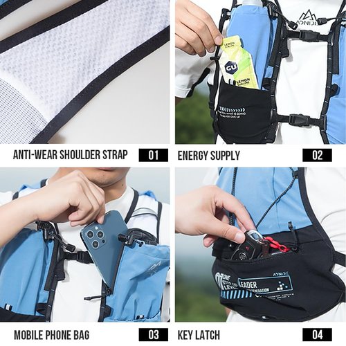 AWKSPORTS 5L Running Hydration Vest Backpack for Men Women, Adjustable & Lightweight, Front & Back Pockets for Essential Storage (Pink)