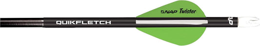 New Archery Products Quikfletch Twister 2" 3-Vane Stabilizing Fletching for Increased Accuracy of Compound Bow Arrows & Crossbow Bolts - 6 Pack