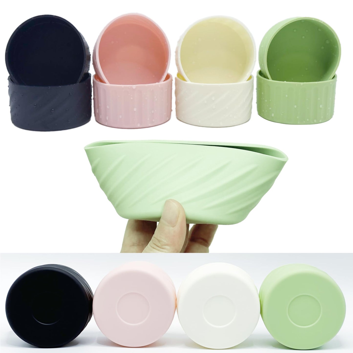 GDwhale 2 Pack Silicone Boot for Stanley 40oz & 30oz,IceFlow 20oz & 30oz,and Hydroflask 12-24 oz - Anti-Slip/Scratch/Noise,Protector Sleeve Cover Boot for Stanley Cup Accessories - BPA Free (Pink)