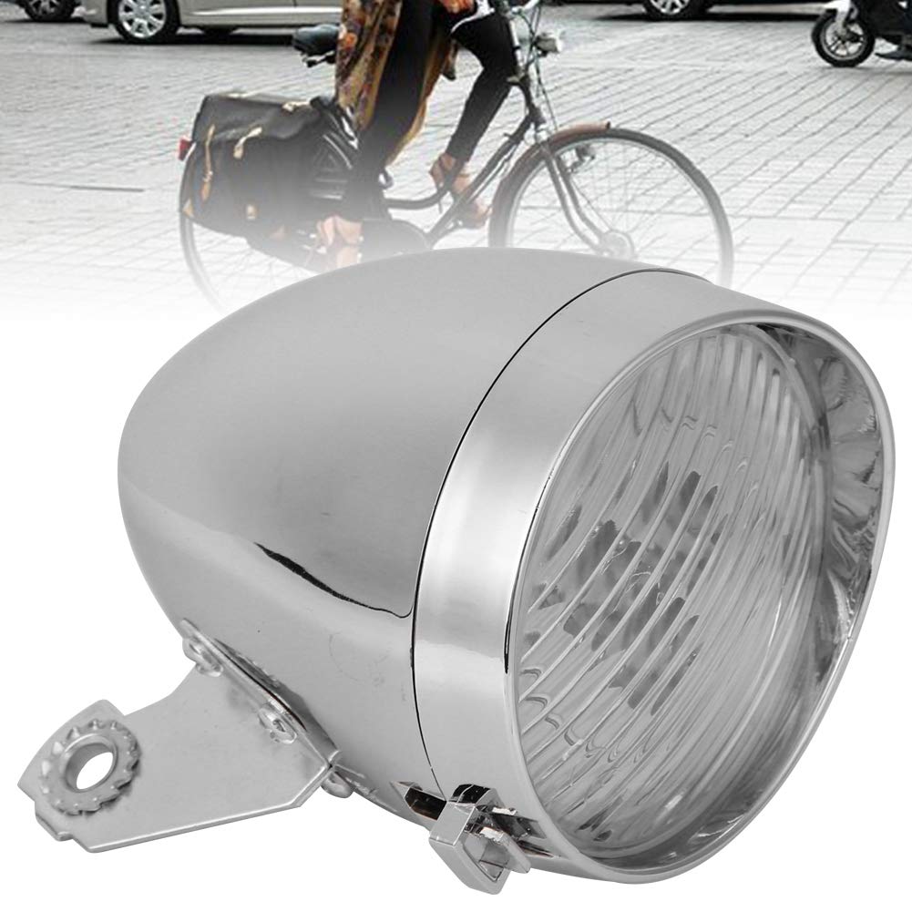 Vintage Bike Headlight, 3 LED Retro Bike Front Light Lamp Bicycle Headlight Cycling Flashlight Headlamp with Bracket
