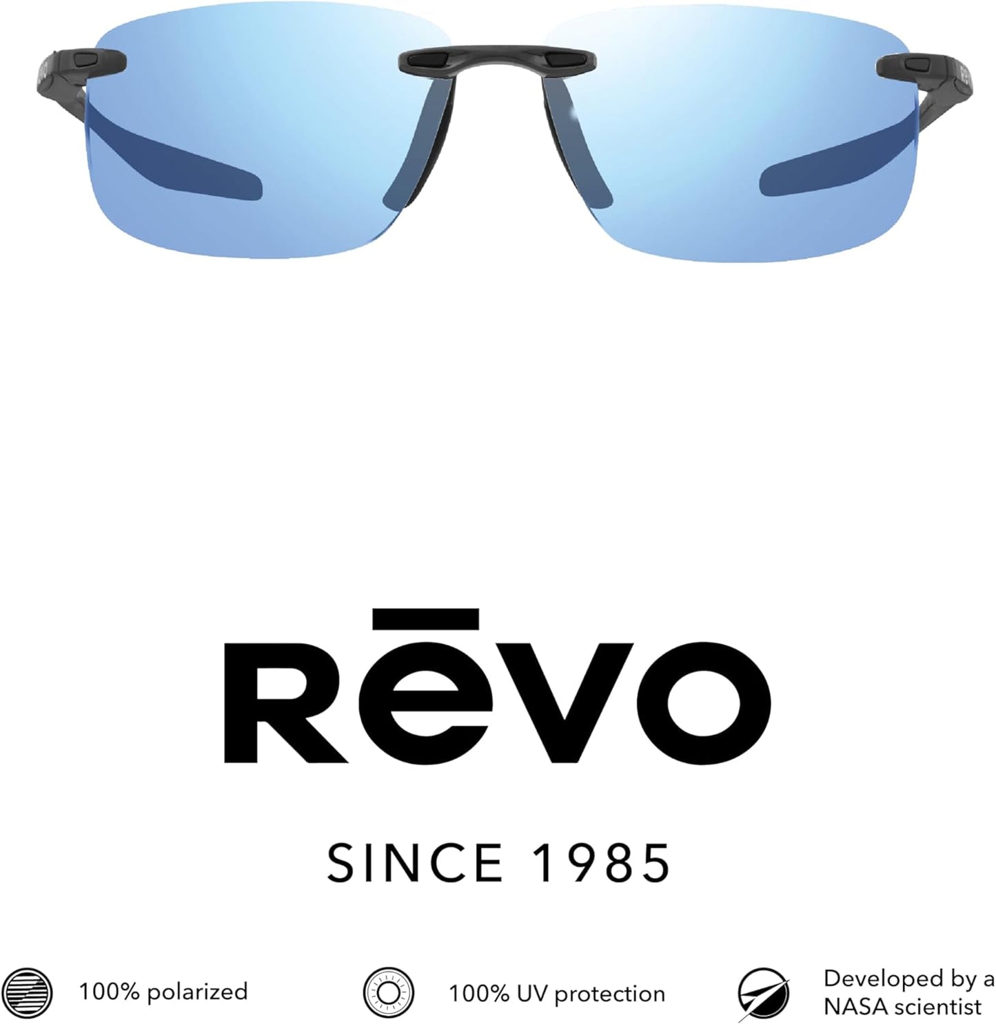 Polarized Rimless Rectangular Revo Descend N Sunglasses - Stylish UV Protection