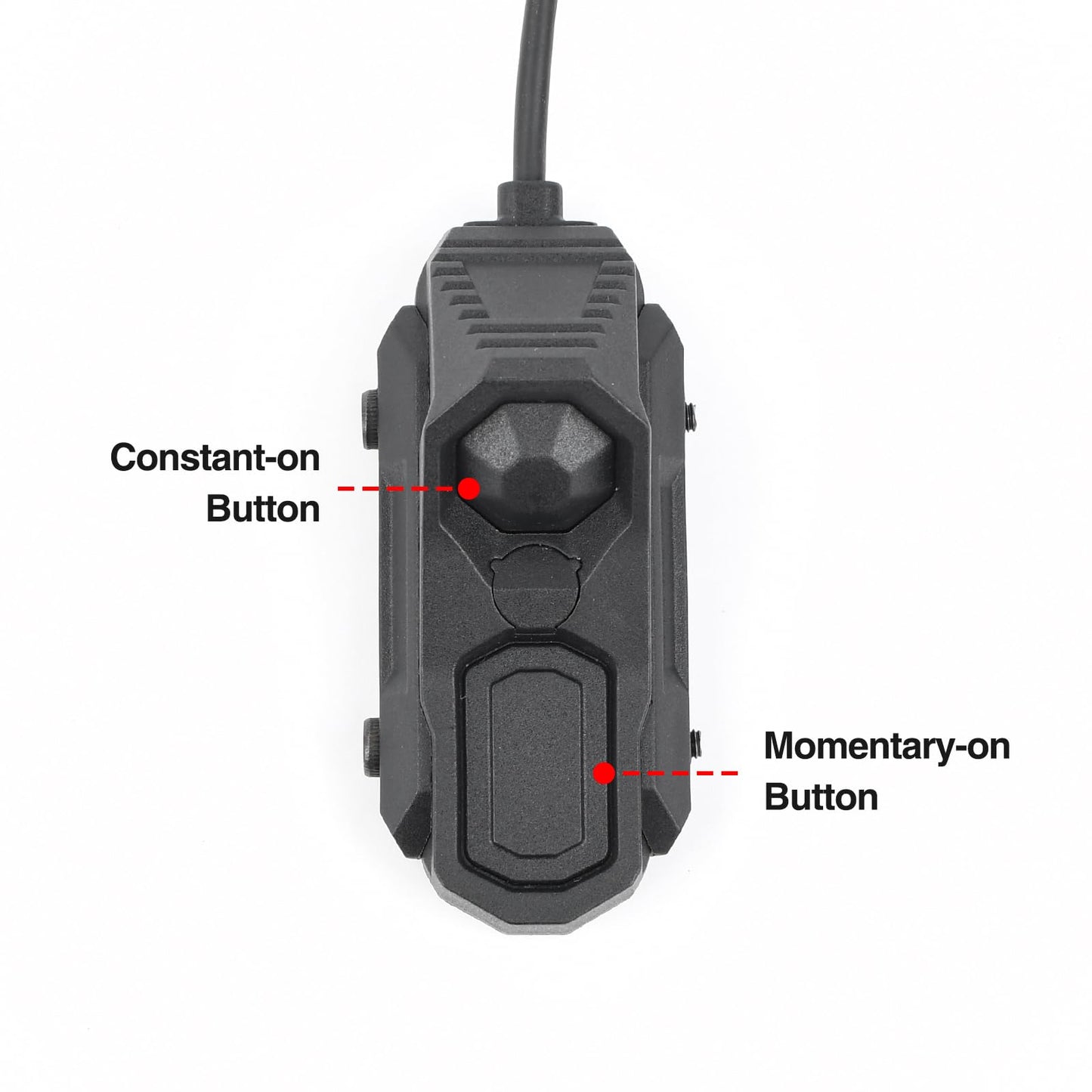 NECARL ModButton Remote Pressure Switch, Dual Function Weapon Light Switch with SF Plug for M300/M600 Tactical Flashlights, Fit for 20mm Picatinny Mlok Keymod Rail