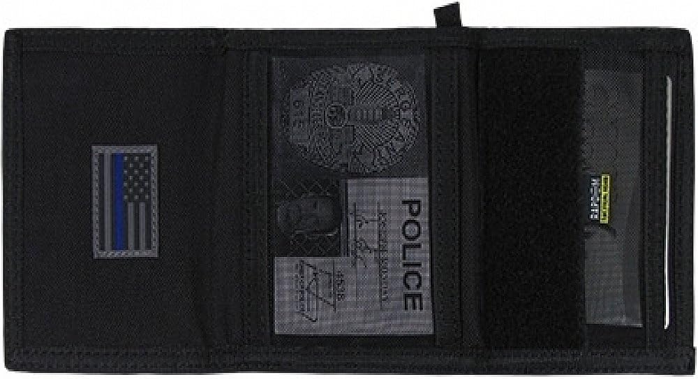 Rapdom Tactical Tactical Wallet, Thin Blue Line, Black, 4.75" x 3.5" x .75"
