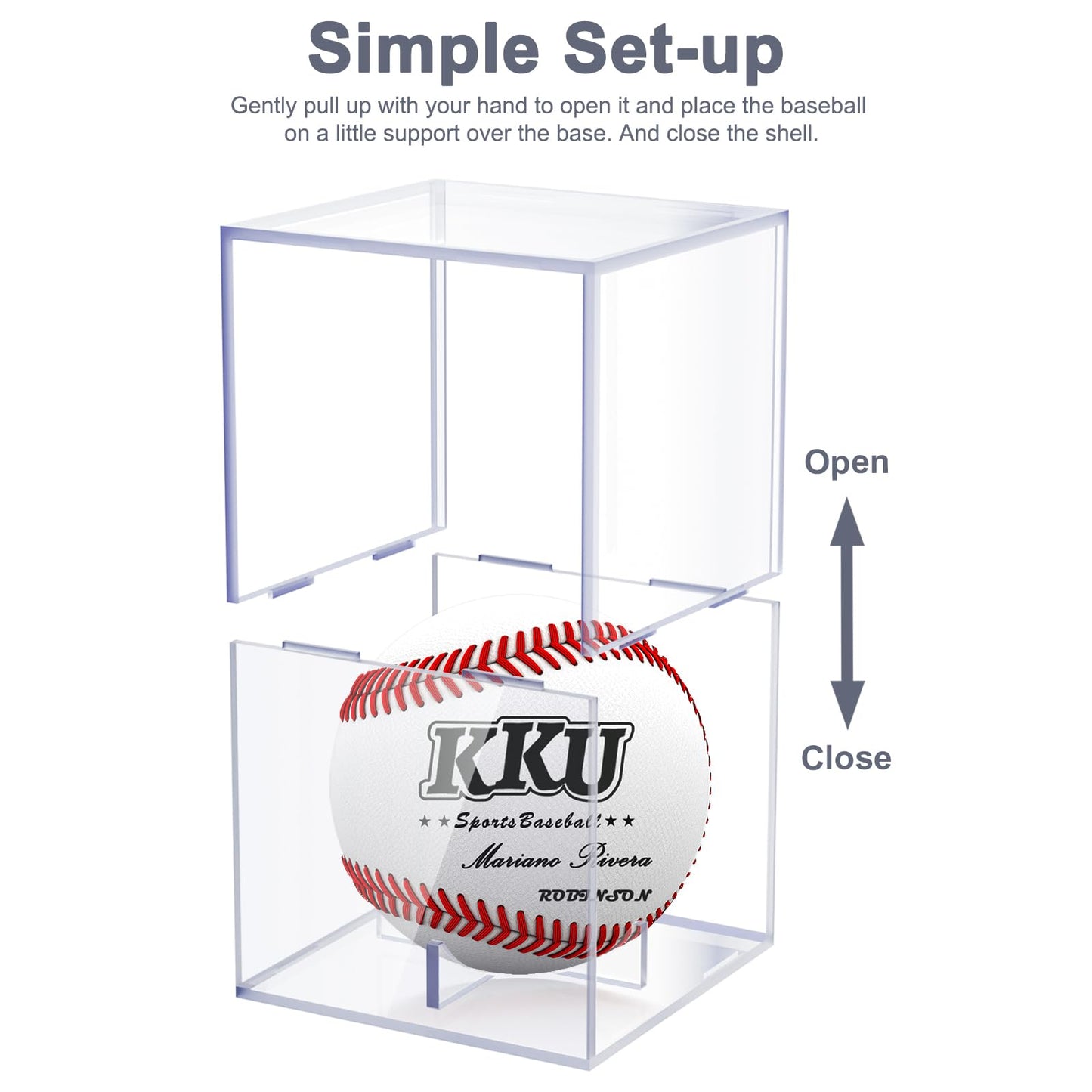 KKU Acrylic Baseball Display Case, Dustproof UV Protected Baseball Case, Transparent Baseball Holder Display Case for Signed Balls Memorabilia
