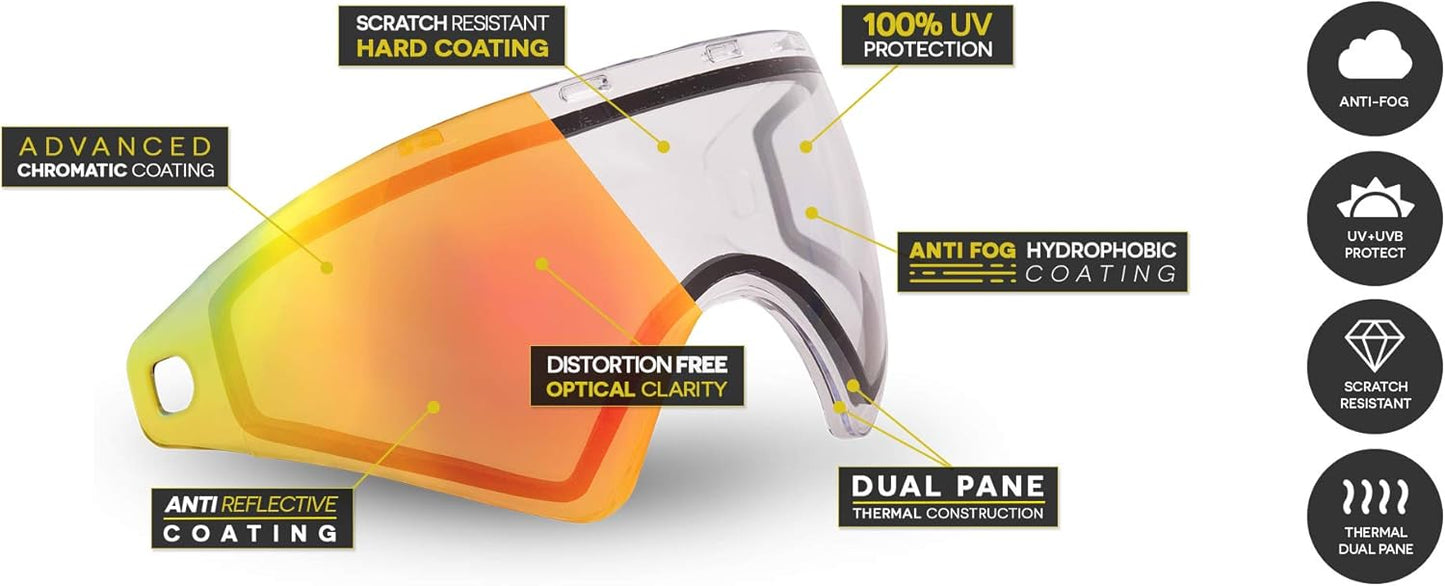 VIRTUE VIO Replacement Paintball Goggle Lens for Ascend, Contour, Extend & XS Masks