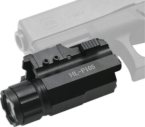 HiLight P10S 500 Lumen Pistol LED Strobe Flashlight with Weaver Quick Release for Glock Series, Sig Sauer, Smith & Wesson, Springfield, Beretta, Ruger, and Heckler & Koch, etc.