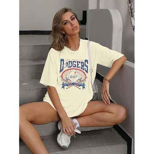 Baseball Shirts for Women Oversized Game Day Sports Fan Shirt Baseball Mama Casual Short Sleeve Tee