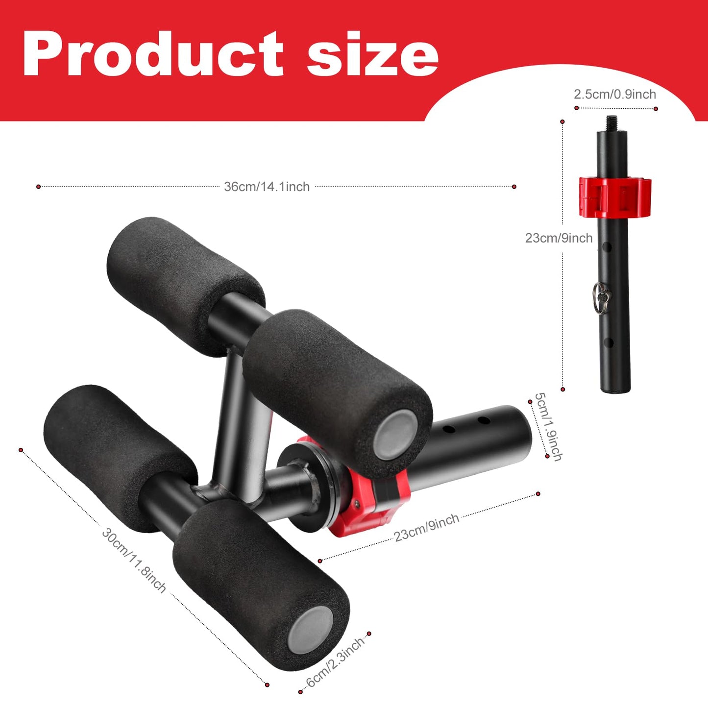 ANOSWXG Tib Bar, tibialis trainer, tibialis bar, Knees Over Toes Equipment for Strengthening Calves/Shins/Ankles, Fits 1" or 2" Olympic Weight Plates (Black)