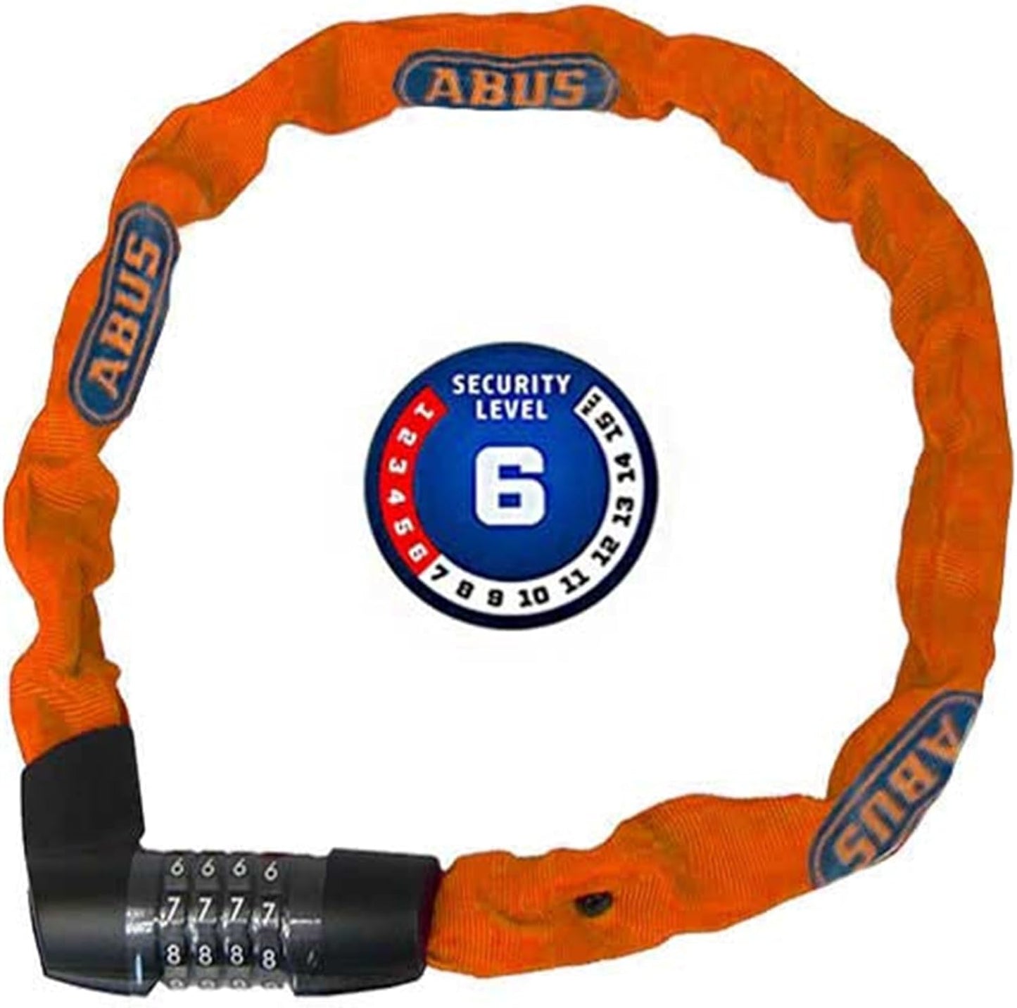 ABUS Chain Lock Tresor 1385, Combination Lock, Made of Hardened Steel, 7 mm Square Chain, ABUS Security Level 7