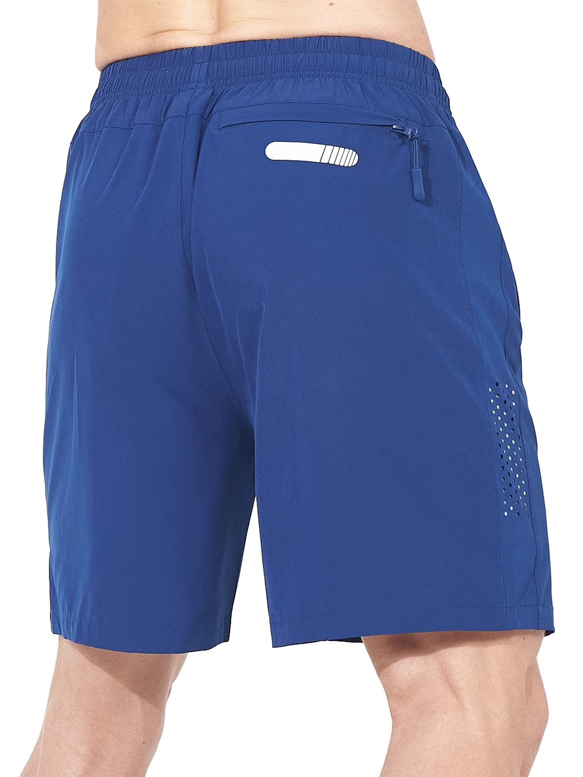 NORTHYARD Men's Athletic Running Shorts Gym Workout 7"/9"/5" Quick Dry Lightweight Sports Basketball Tennis 3 Zipper Pockets RoyalBlue M