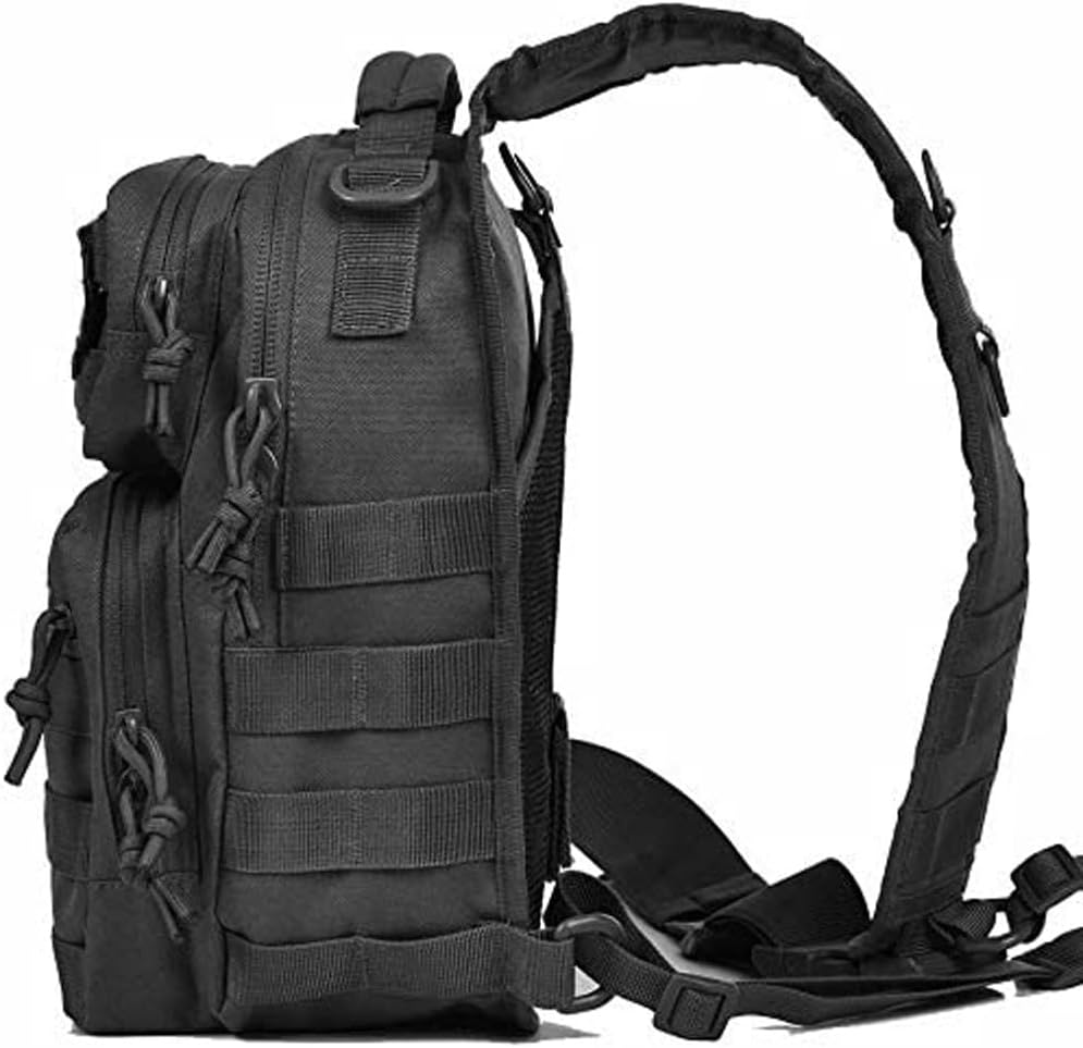 REEBOW GEAR Tactical Sling Backpack Rover Shoulder Sling Pack (Black)