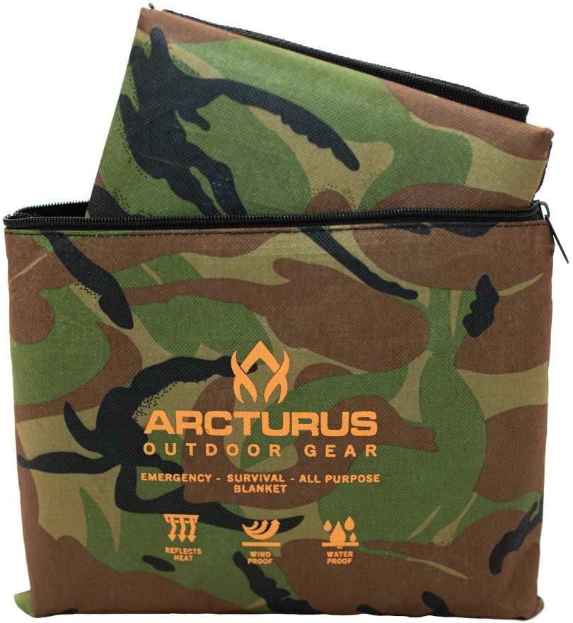 Arcturus Insulated Tarp | Reusable Heavy Duty Thermal Survival Blanket – 60 x 82 inches, Reflects 90% Body Heat, Waterproof, Windproof, 3-Layer Design, Reinforced Grommets, Olive Green