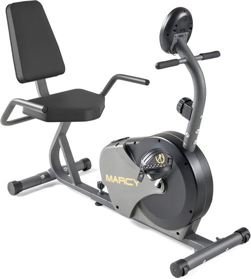 Marcy Magnetic Recumbent Bike with Adjustable Resistance and Transport Wheels NS-716R, 11.00 x 22.00 x 31.00"