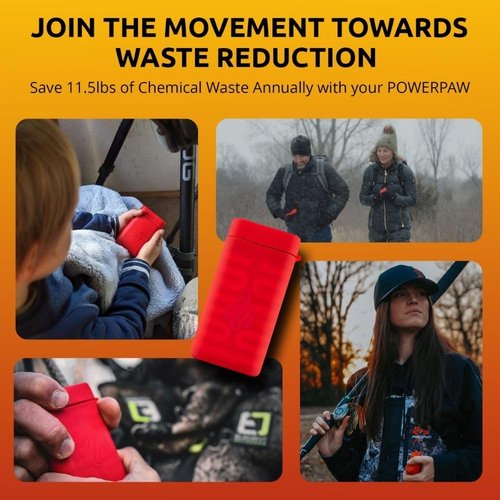 Panther Vision Rechargeable Hand Warmer - POWERPAW IP67 Rated Waterproof Portable Hand Warmers - Reusable Pocket Heaters with 6 Hrs Battery for Hunting, Snow Sports and Cold Weather (502, Medium)