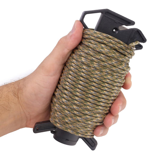 Atwood Rope MFG Ready Rope™ Reflective 550 Paracord 100 Feet 7-String Core Nylon Parachute Cord Outside Survival Gear Made in USA | Lanyards, Bracelets, Handle Wraps, Keychain (M Camo)