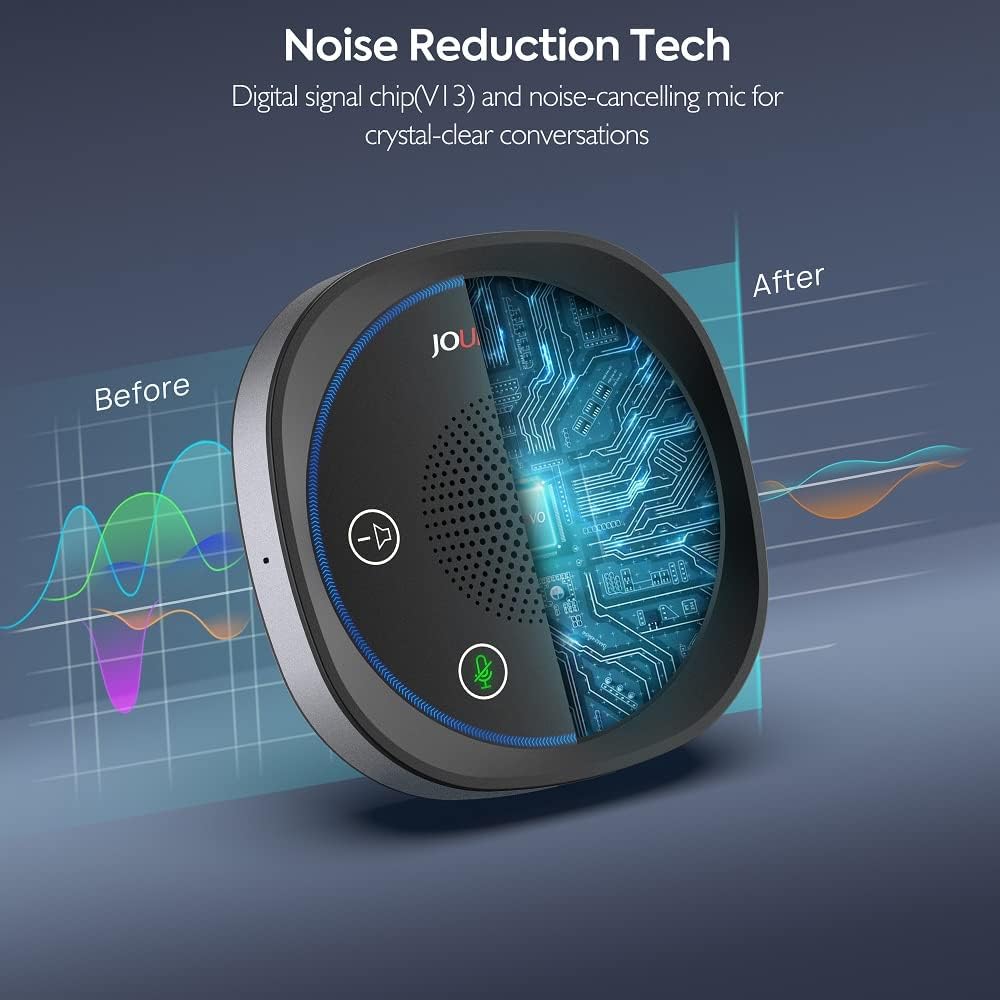 USB Speakerphone Microphone, Conference Speaker Omnidirectional Computer Mic, with 360º Voice Pickup, Touch-Sensor Buttons for Mute/unmute, Streaming, Call Speaker Skype, Webinar, Interview -(JV801)