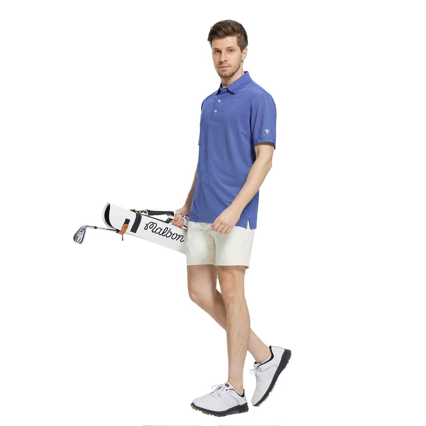 M MAELREG Polo Shirts for Men Quick Dry Fit Short Sleeve Performance Moisture Wicking Print Men’s Golf Shirts