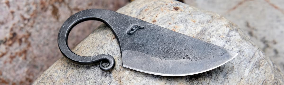 Toferner Celtic Pocket Knife, Hand Forged Fixed Blade Knives, Hardened Blade, Vintage Knife, Art Collection