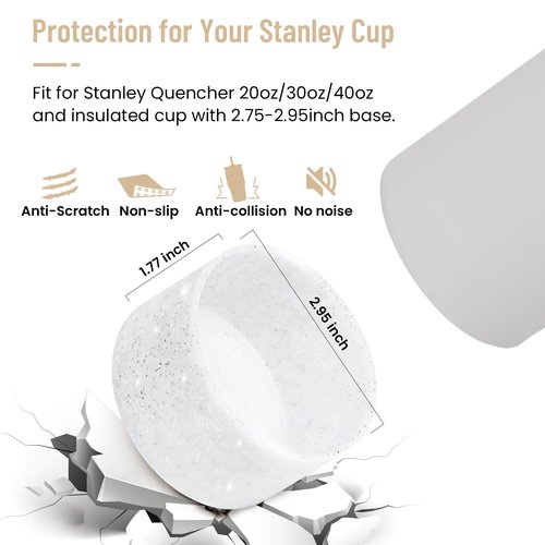 Gracenal Spill Stoppers Set for Stanley Cup Accessories 8PCS with Gift Box, 3 Silicone Straw Cover Caps, 4 Leak Stoppers, 1 Boot for Stanley Accessories 40oz 30oz Tumbler