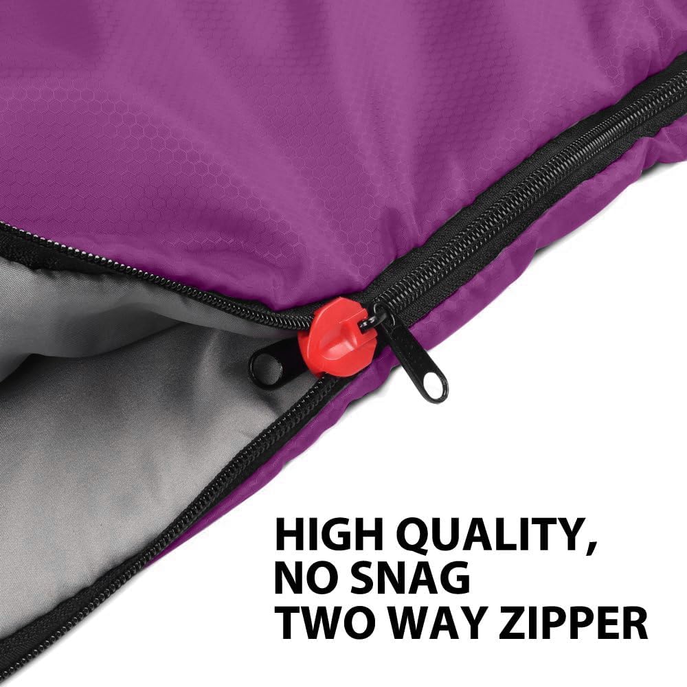 Gold Armour Sleeping Bags for Adults Cold Weather & Warm - Backpacking Camping Sleeping Bag for Kids 10-12, Girls, Boys - Lightweight Compact Camping Essentials Gear Accessories, Left Zipper