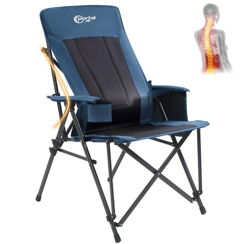 Portal Camping Chair with Lumbar Support for Adults Folding Portable High Back Oversized, 400LBS