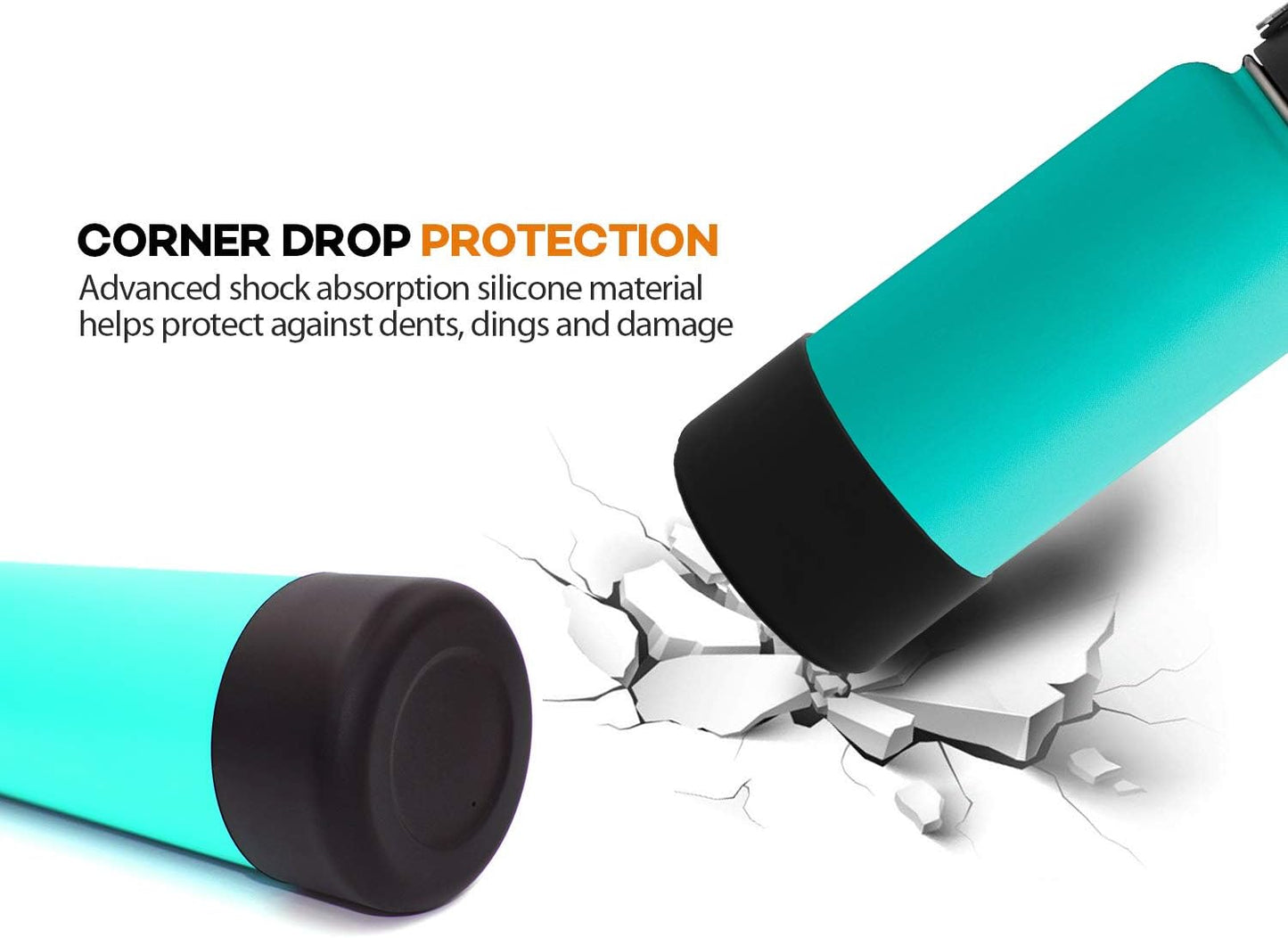 Flaskars Protective Silicone Boot for 12oz - 40 oz Hydroflask Water Bottles Anti-Slip Bottom Stanley Sleeve Cover Bumper (Black, Fits Hydroflask 32 and 40 OZ)