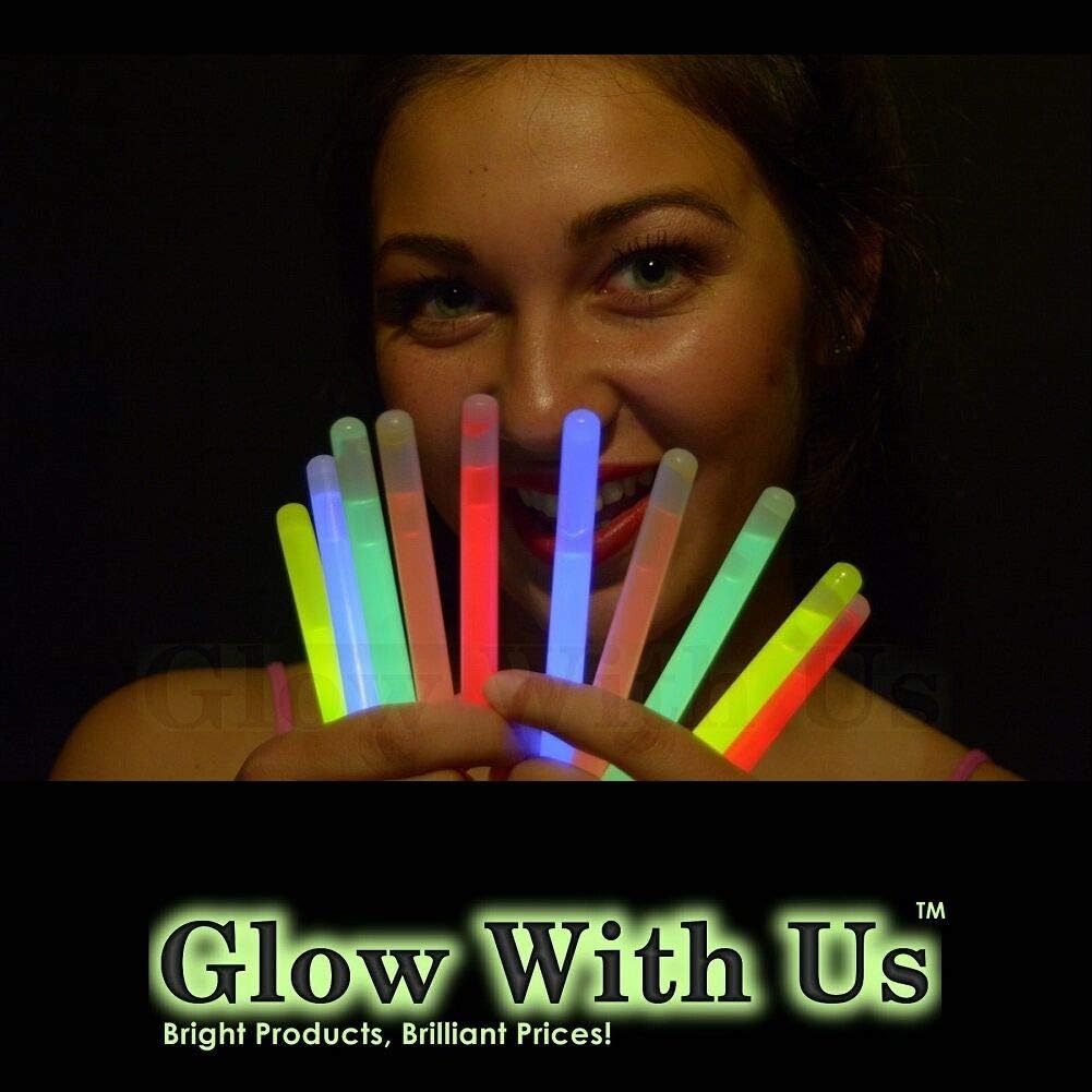 Glow Sticks Bulk Wholesale, 50 4” Blue Glow Stick Light Sticks. Bright Color, Kids Love Them! Glow 8-12 Hrs, 2-Year Shelf Life, Sturdy Packaging, GlowWithUs Brand