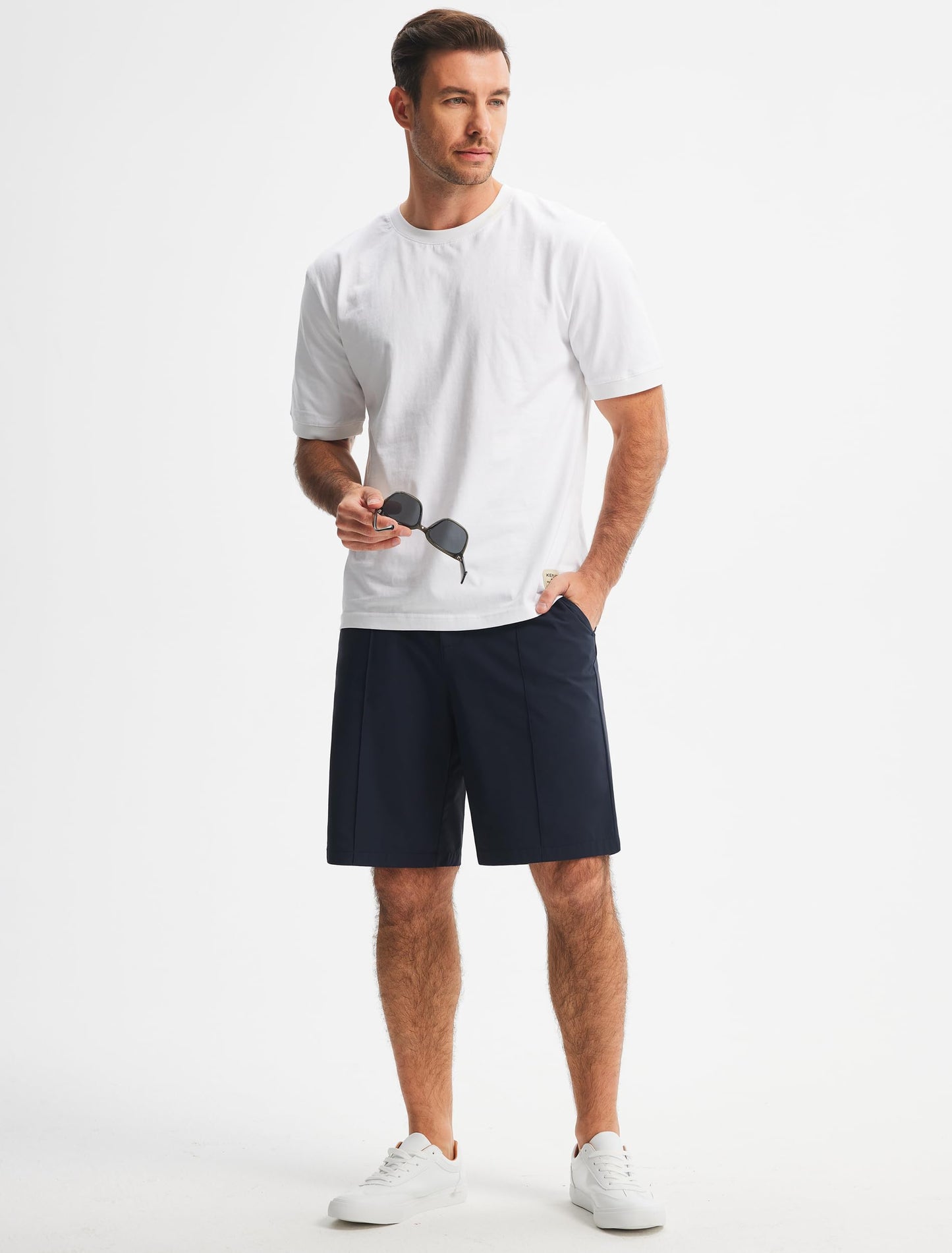 Libin Men's Classic Fit 9" Golf Shorts All Day Comfy Casual Shorts Quick Dry Lightweight Stretch Dress Travel Summer Clothing Work Outdoor Sports with Pockets Navy 32