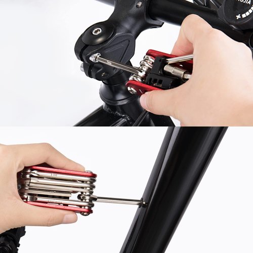 14-in-1 Bike Repair Tool Kit with Saddle Bag - Portable Multitool Set for Road & Mountain Bicycles