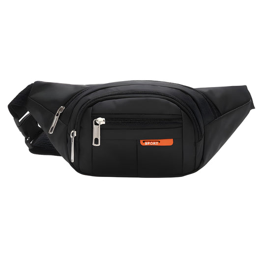 JacobsParts Fanny Pack Large Capacity Water Resistant Travel Waist Bag Men Women Cross Body Shoulder Sling Pouch Running Belt for Travel Running Hiking Jogging Sports (Black)