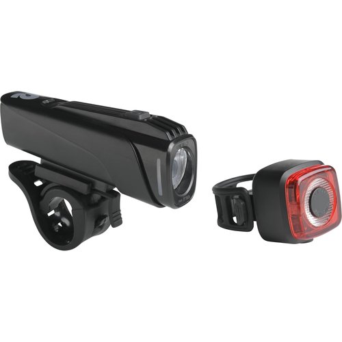 Retrospec Beam USB Rechargeable Bike Light Kit - Bright Front and Back Lights for Night Riding - Weatherproof, Easy to Install Headlight and Tail Light Set