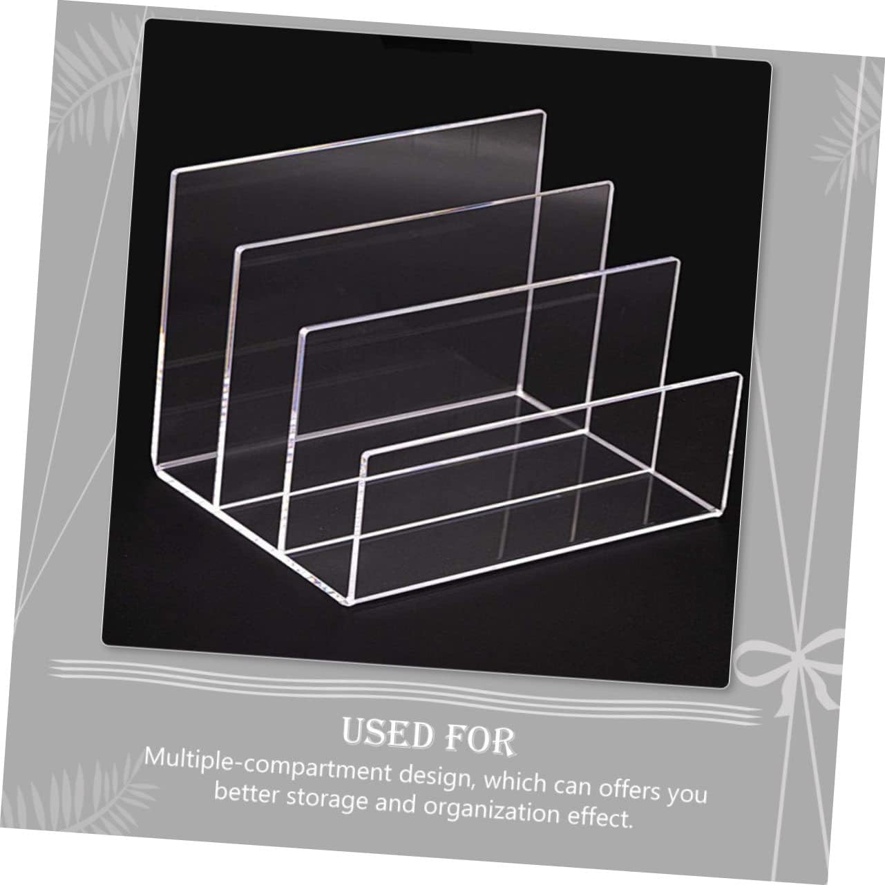 DOITOOL Multi-compartment Desktop File Organizer Transparent Acrylic File Sorter for Office Home Storage Rack for Efficient File Organization and Easy Access