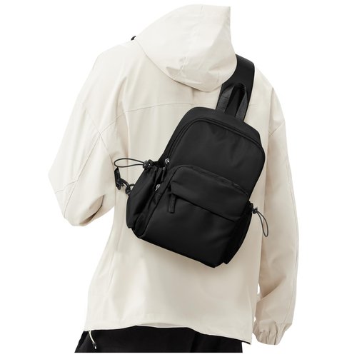 Crossbody Sling Backpacks Sling Bag for Men Women, Small Shoulder Backpack, Anti Theft One Strap Motorcycle Backpack, Mini Tactical Chest Bags Daypack for Casual Travel Hiking Gym Outdoor Sports Black