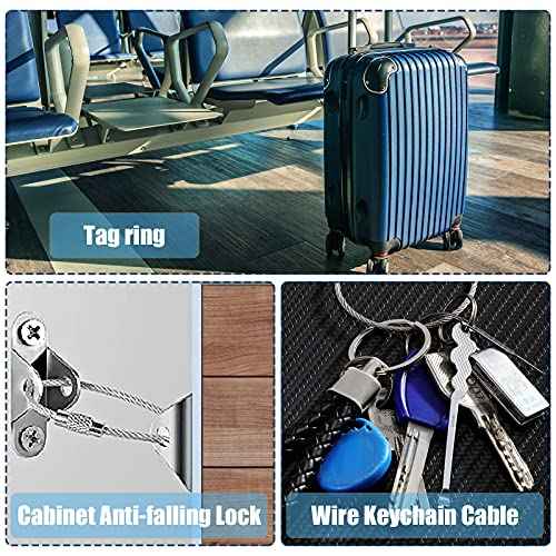Shimeyao Wire Keychain Cable Metal Wire Cable Key Ring 6" Stainless Steel Loop Luggage Tag for Outdoor Hiking Items Hanging
