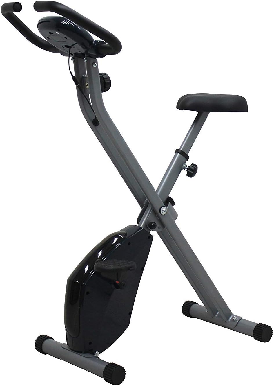 iLIVING USA Folding Upright The X-Bike with Calorie Counter, Grey