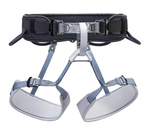 PETZL CORAX Comfortable and fully adjustable harness for gym and outdoor climbing, dual buckle waist, 2, dark gray