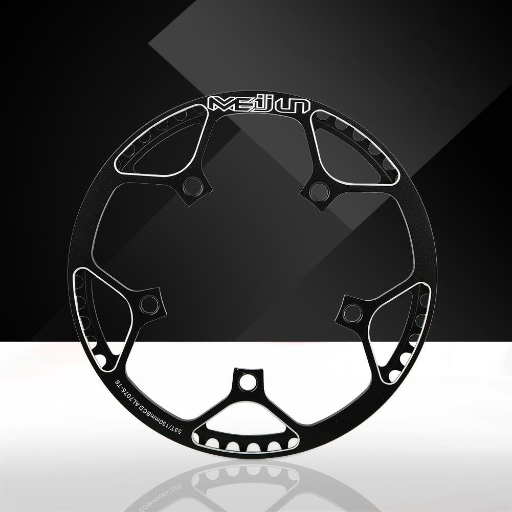 Aluminum Alloy Chainring, Mountain Bike Front Chainring, Single Speed 53T (Black)