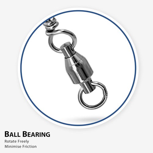 emma kites Fishing Swivel with Coastlock Snap Ball Bearing Solid Welded Ring Connector of Kite Line and Bridle Fishing Terminal Tackle Accessories