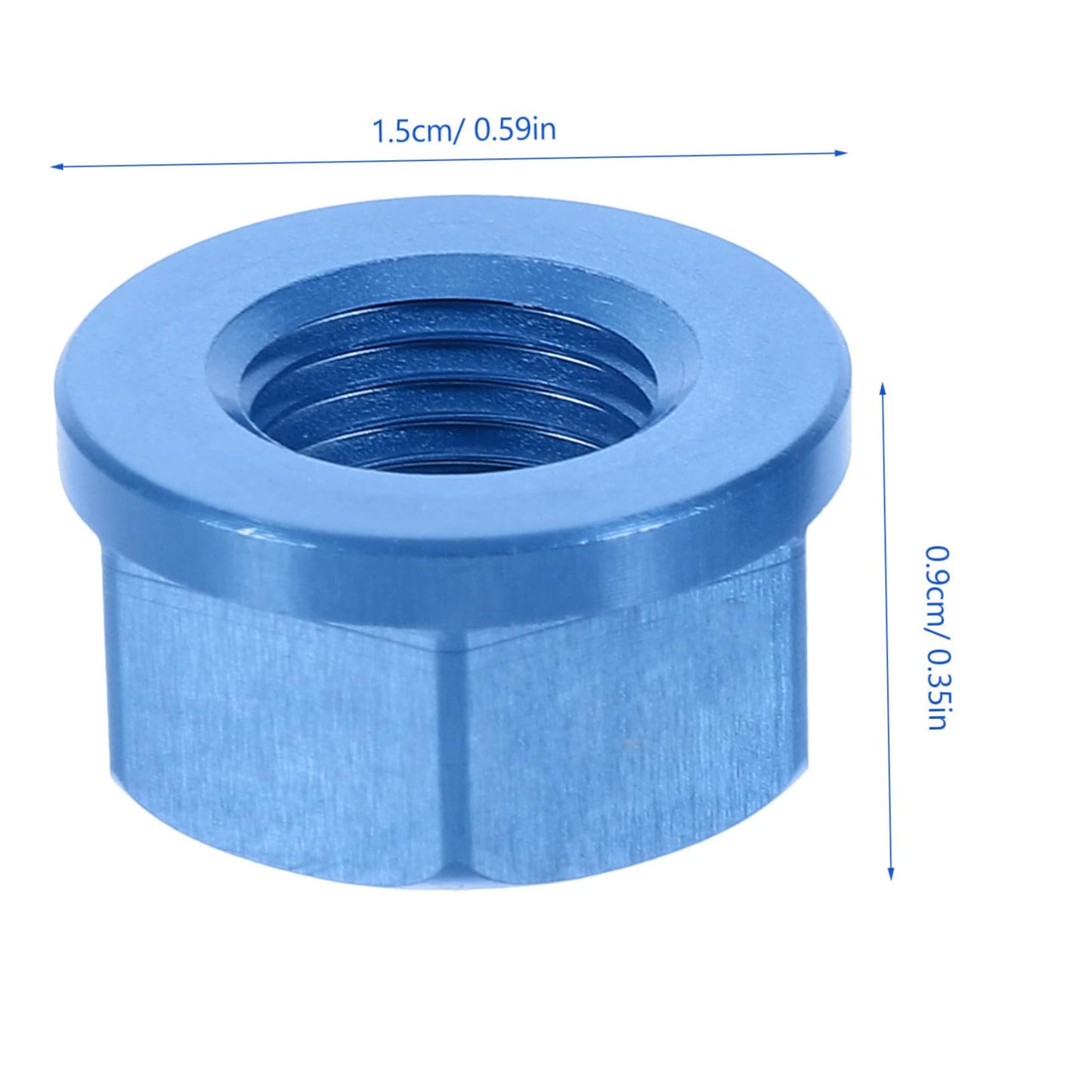 Blue Bike Wheel Nuts - 2pcs M10 Hub Axle Nut Set