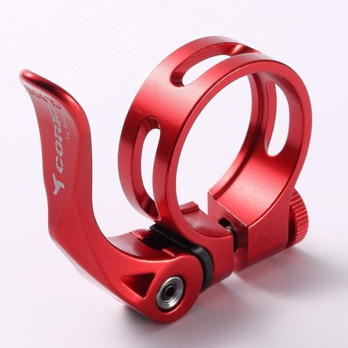 Corki Cycles 31.8MM Quick Release Bicycle Seatpost Clamp, Sandblasting Anodised Aluminum Alloy Black KC89