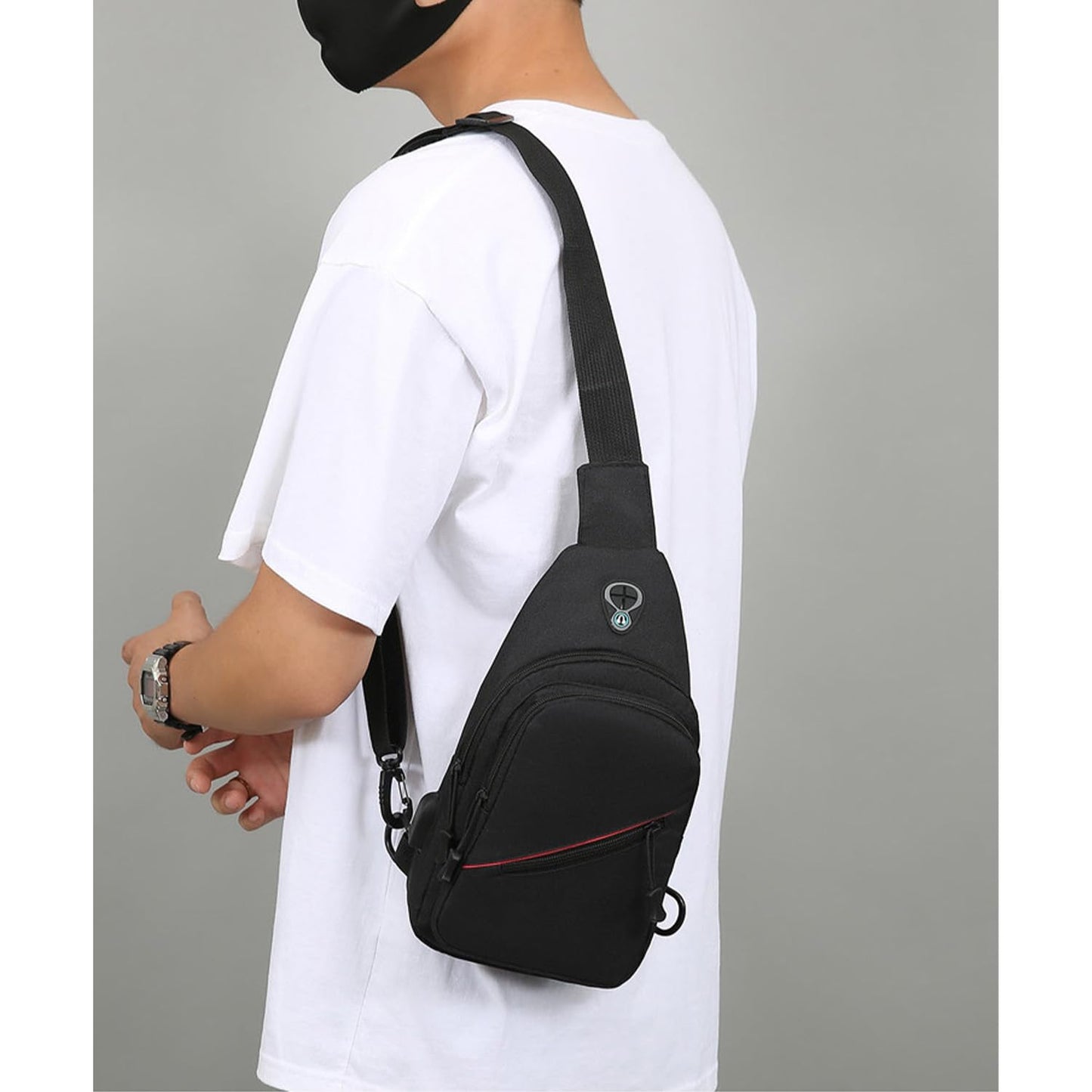 JENAGREEN Small Crossbody Sling Backpack Sling Chest Bag，Adjustable Cross Body Bag Chest Shoulder Bag Daypack Fanny Pack for Travel Hiking