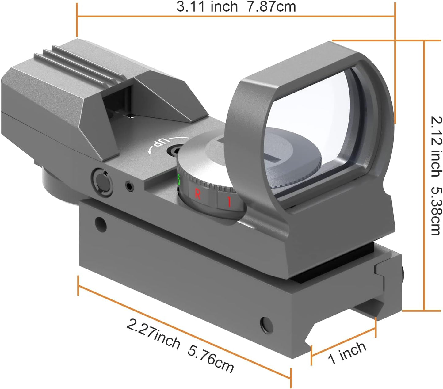 Feyachi Reflex Sight - Adjustable Reticle (4 Styles) Both Red and Green in one Sight!