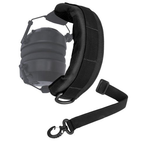 Military Headset Cover Washable Ear Muff Headphone Covers Molle Tactical Headband Replacement Band Pads Padding Modular Kit with Holder for Airsoft Shooting (Black)